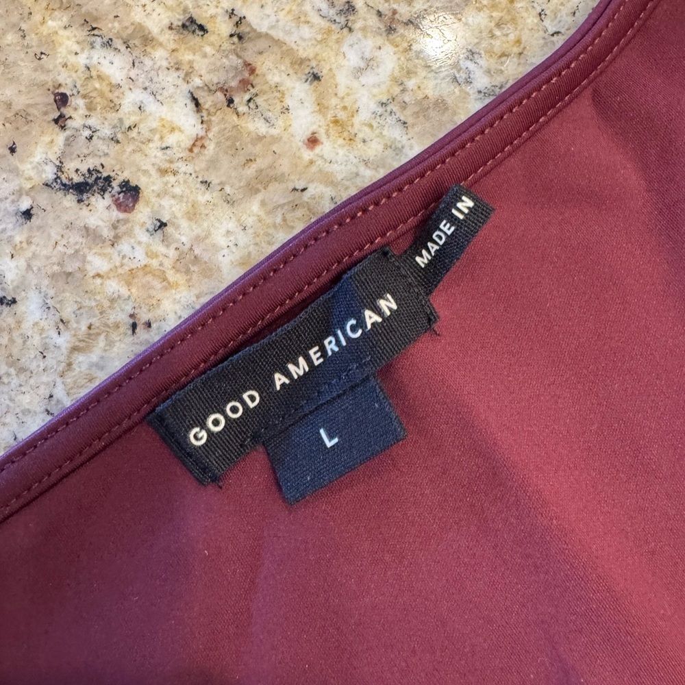 Good American Burgundy Long Sleeve Bodysuit - Picture 3 of 4